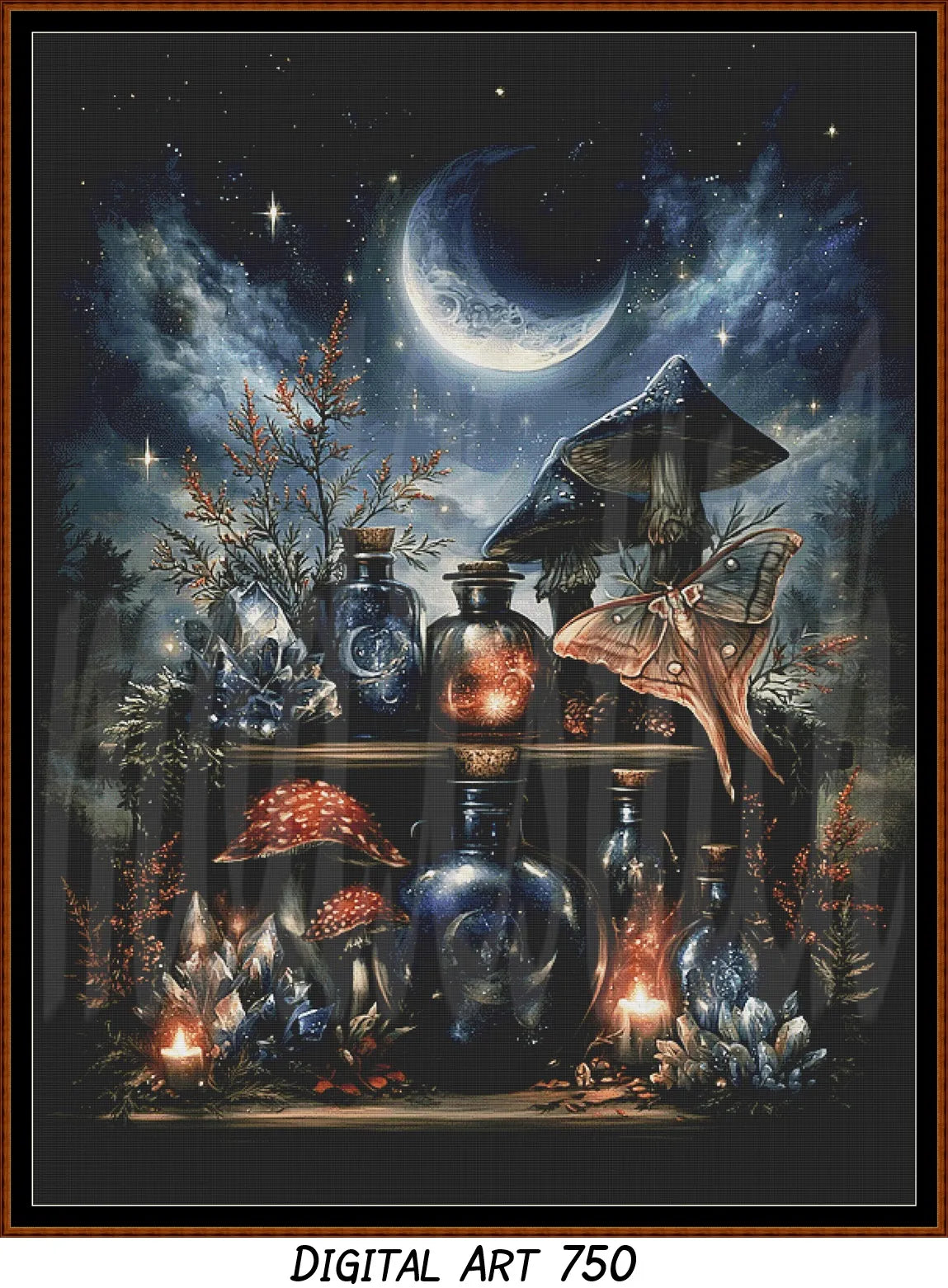 Witch's Shelf - Fire (Digital Art) Cross Stitch Pattern PDF Bundle