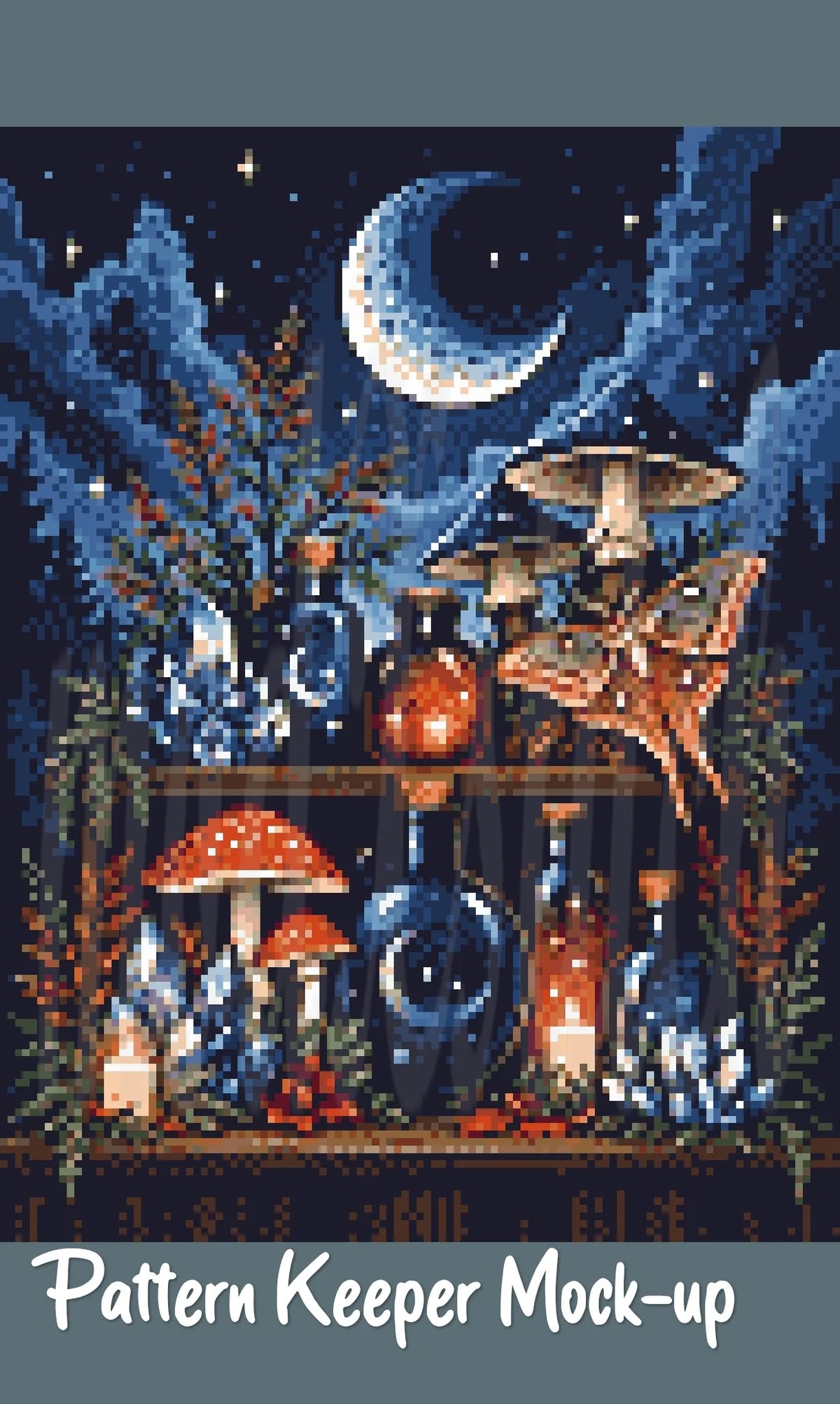 Witch's Shelf - Fire Cross Stitch Pattern | Modern Illustrative Series (150/250/350 Size Bundle)