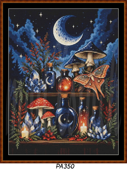 Witch's Shelf - Fire Cross Stitch Pattern | Modern Illustrative Series (150/250/350 Size Bundle)