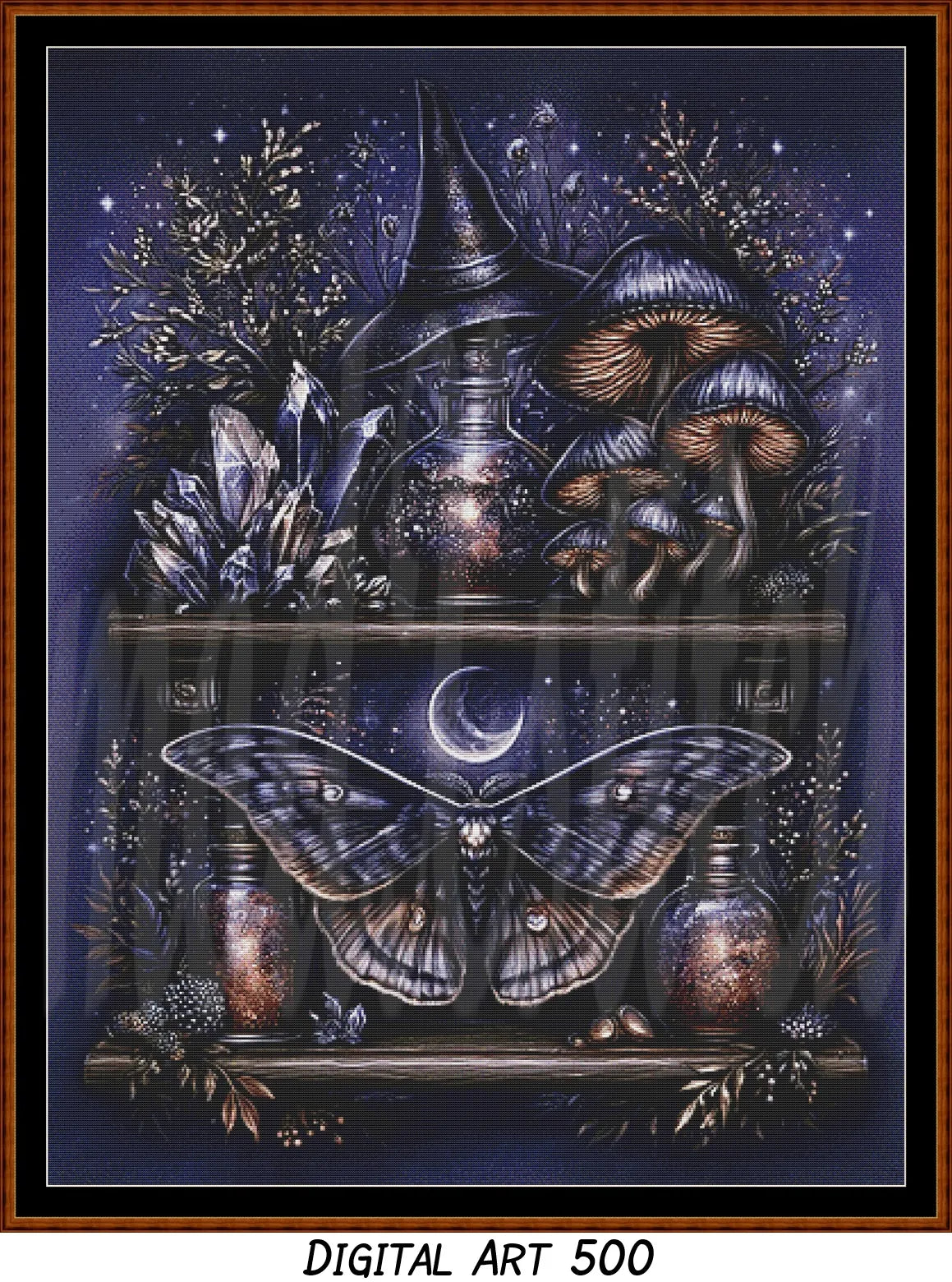Witch's Shelf - Spirit Cross Stitch Pattern | Full Coverage Fine Art Chart PDF Bundle