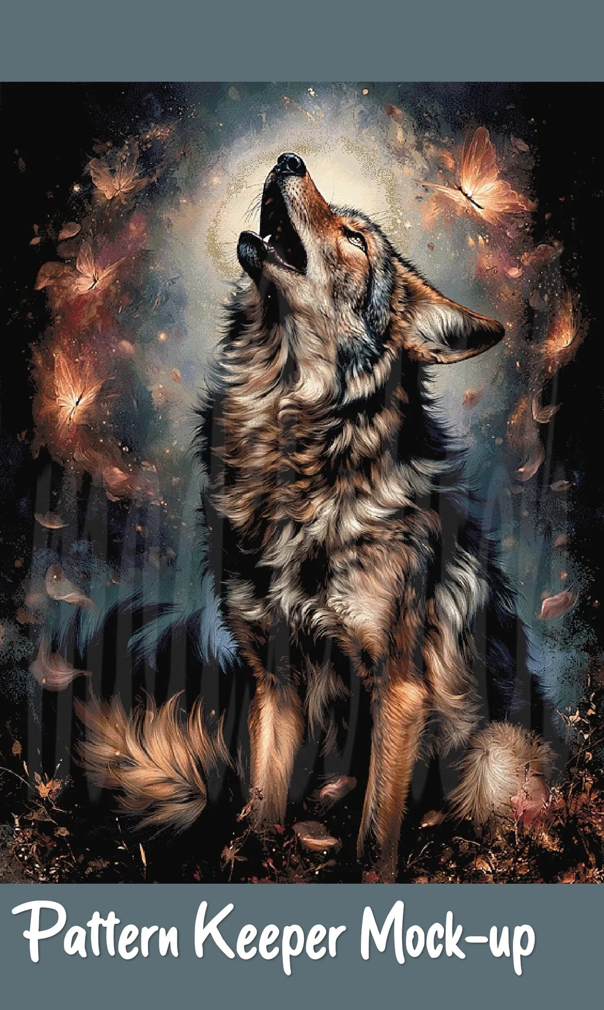 Wolf of Autumn Cross Stitch Pattern | Full Coverage Fine Art Chart PDF Bundle