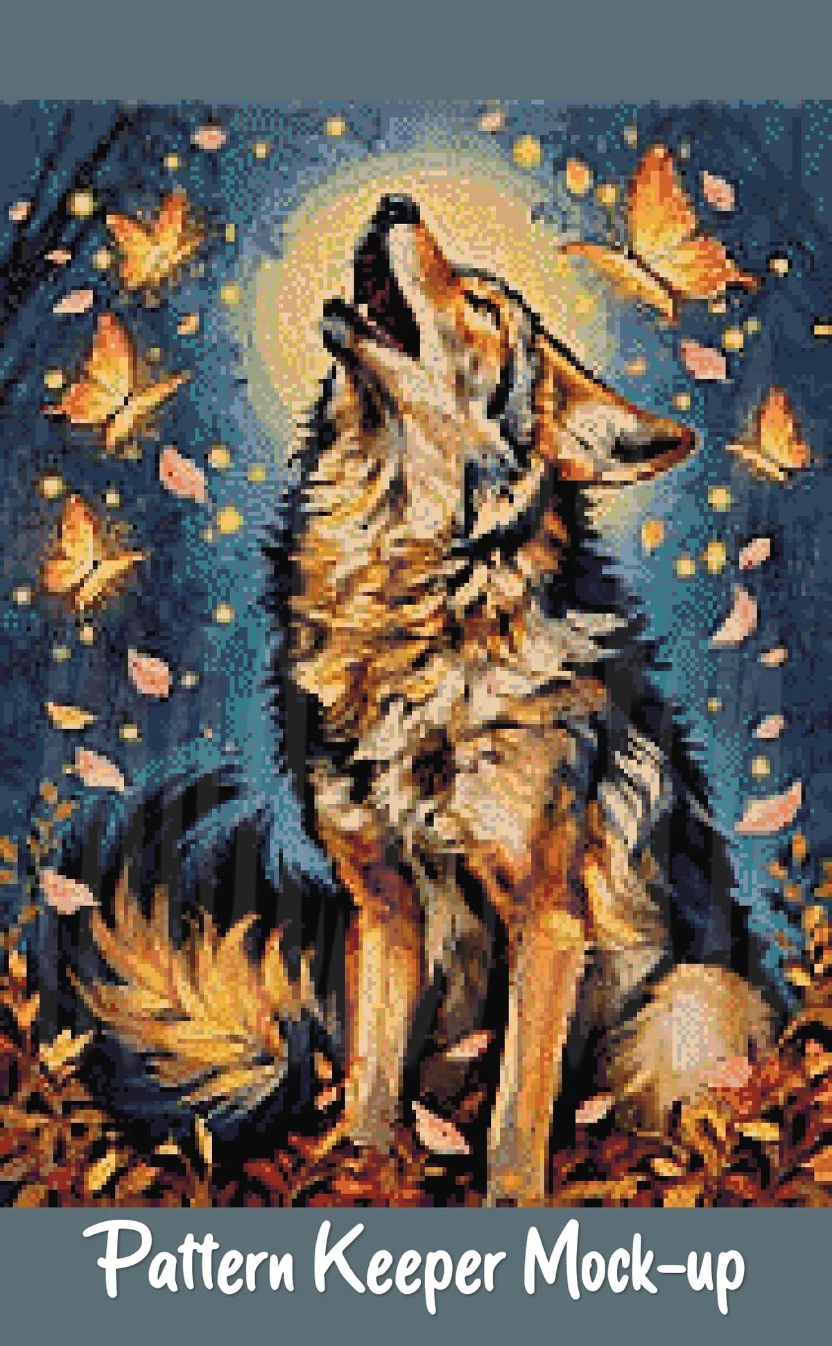 Wolf of Autumn Cross Stitch Pattern | Modern Illustrative Series (150/250/350 Size Bundle)