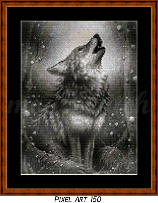 Wolf of Spring (Pixel Art) Cross Stitch Pattern PDF Bundle