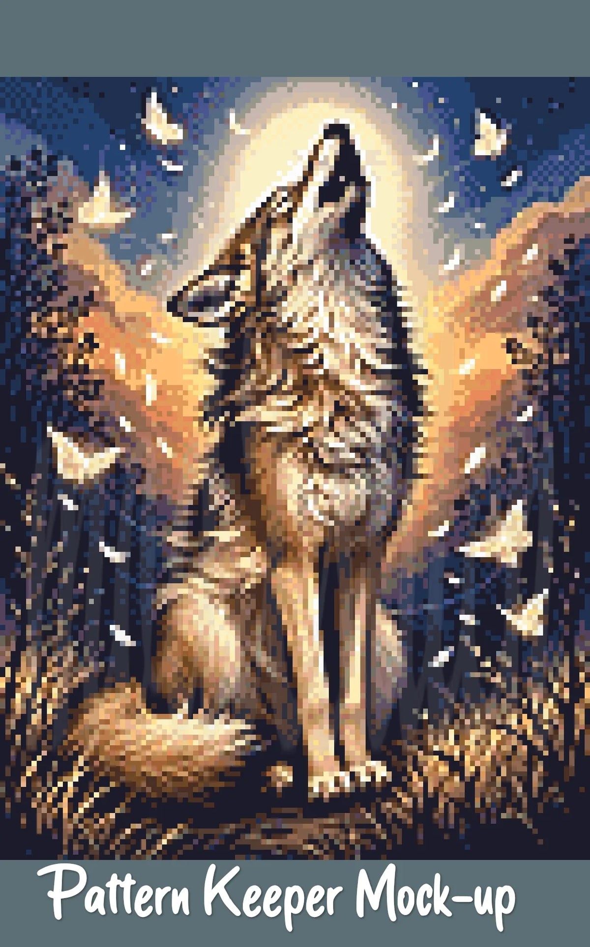 Wolf of Summer Cross Stitch Pattern | Modern Illustrative Series (150/250/350 Size Bundle)