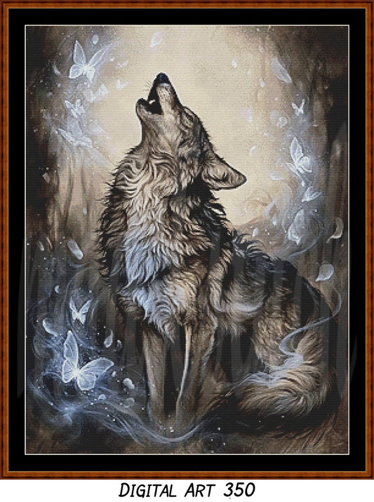 Wolf of Winter Cross Stitch Pattern | Full Coverage Fine Art Chart PDF Bundle