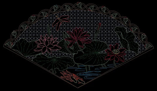 Oriental Fan Blackwork