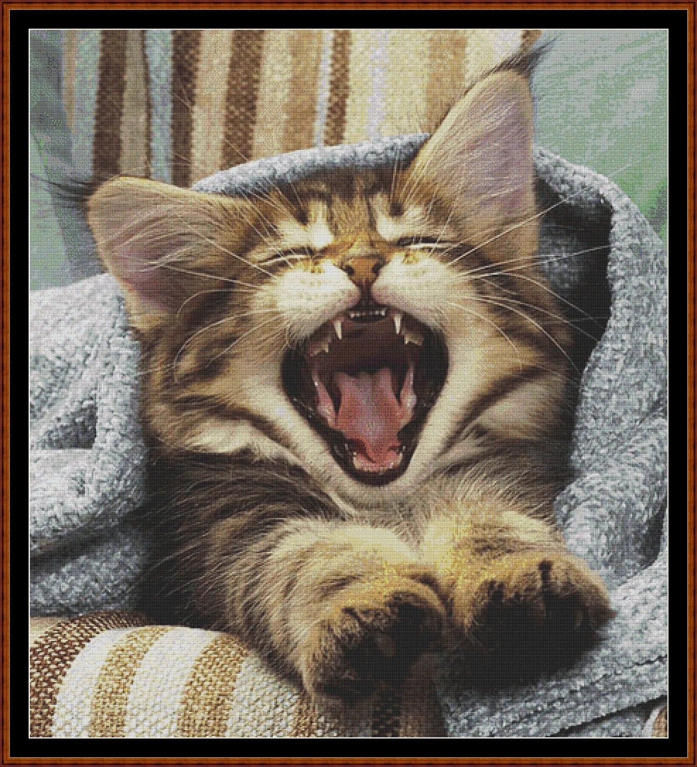 Waking Up kitten patterns are expertly created by Sam