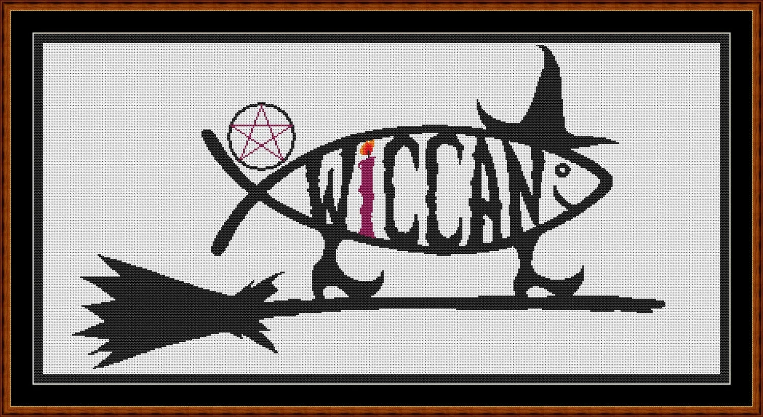 Expertly created by Sam, Wiccan pattern. Wiccan is an original witchcraft pattern that comes with no back-stitching. However, Wiccan is available in just 1 design size - cross stitch regular The sale includes the B&W chart.