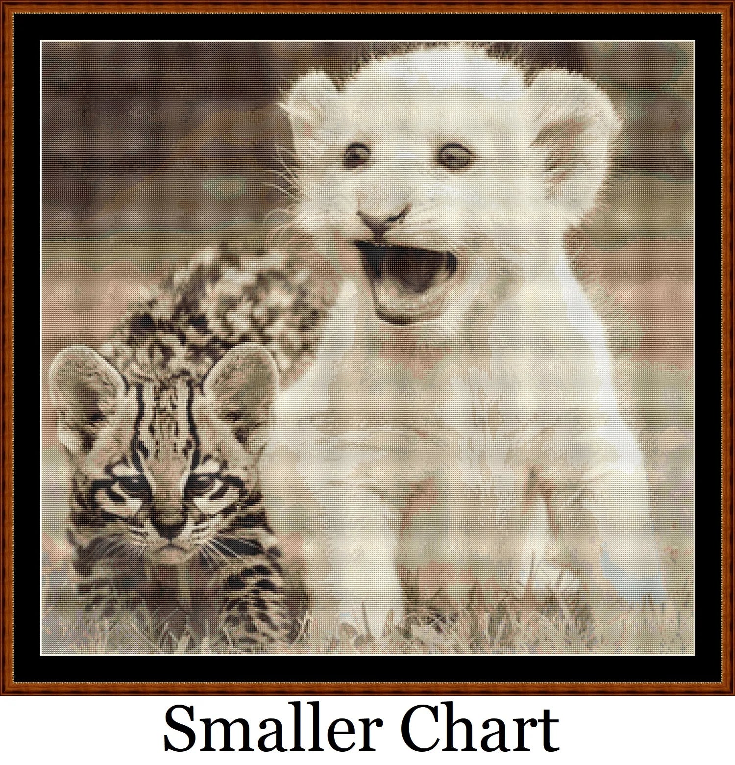 Little Friends lion and leopard cubs patterns created from art by Ian Lindsay under CC0 license