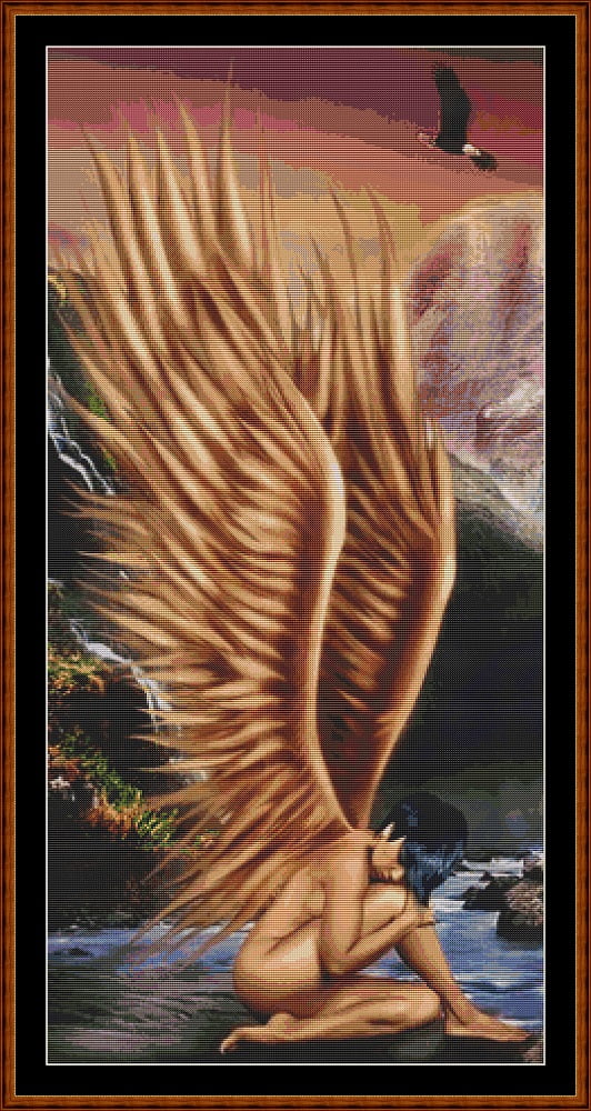 Golden Angel patterns are expertly created from art by 1632224 under Public Domain CC0 license Golden Angel is a fantasy angel pattern that comes as a full coverage pattern with no back-stitching. Additionally, Golden Angel is available in 2 different design sizes - cross stitch small & regular Each sale includes both B&W and colour charts