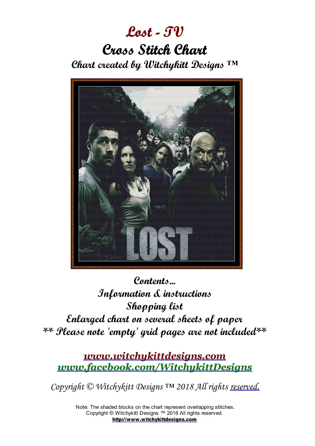 Lost - TV cross stitch patterns are expertly created by Witchykitt