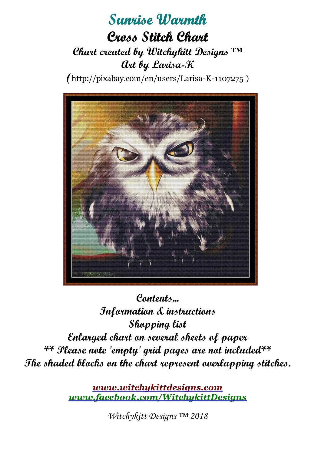 Sunrise Warmth owl bird patterns created from art by Larisa Koshkina under CC0 license
