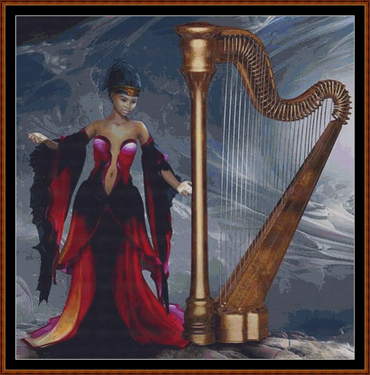 Harp fantasy music patterns created from art by Stefan Keller (kellepics) under CC0 license