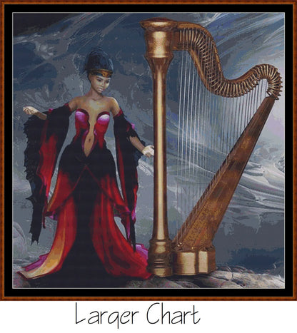 Harp fantasy music patterns created from art by Stefan Keller (kellepics) under CC0 license