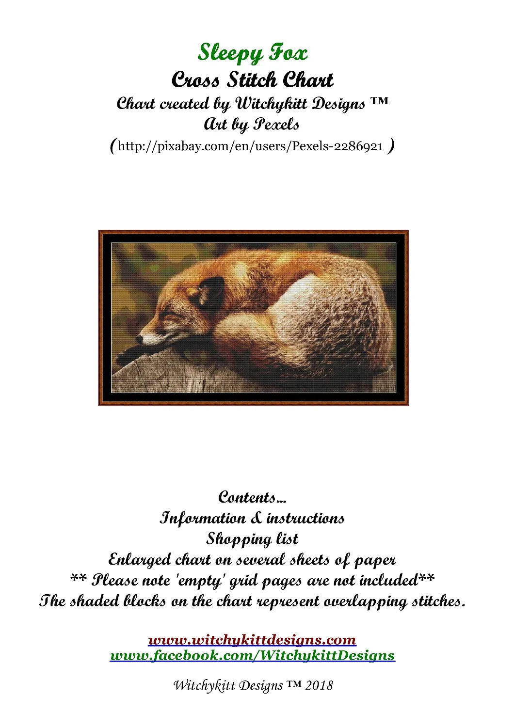 Sleepy  Fox patterns created from a photo by Pexels under CC0 license