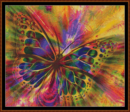 Patterned Butterfly cross stitch patterns are expertly created from art by Gerd AltMann under CC0 license