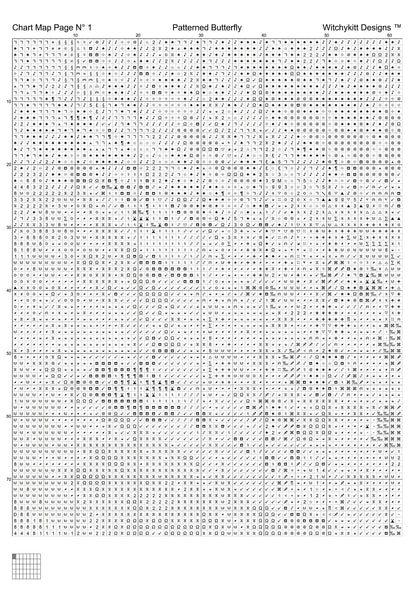 Patterned Butterfly cross stitch patterns are expertly created from art by Gerd AltMann under CC0 license
