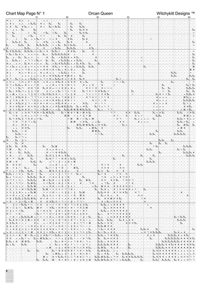 Orcan Queen cross stitch patterns are expertly created from art by Rachealmarie under CC0 license