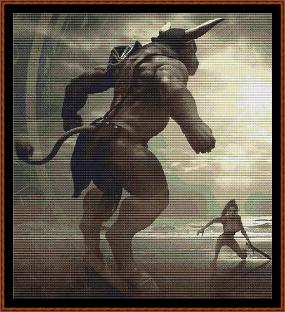 Minotaur cross stitch patterns are expertly created from art by Stefan Keller (Kellepics) under CC0 license