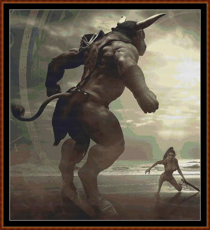 Minotaur cross stitch patterns are expertly created from art by Stefan Keller (Kellepics) under CC0 license