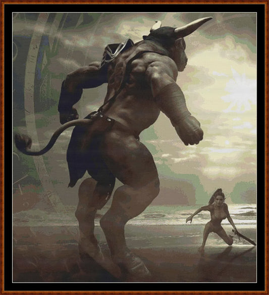 Minotaur cross stitch patterns are expertly created from art by Stefan Keller (Kellepics) under CC0 license