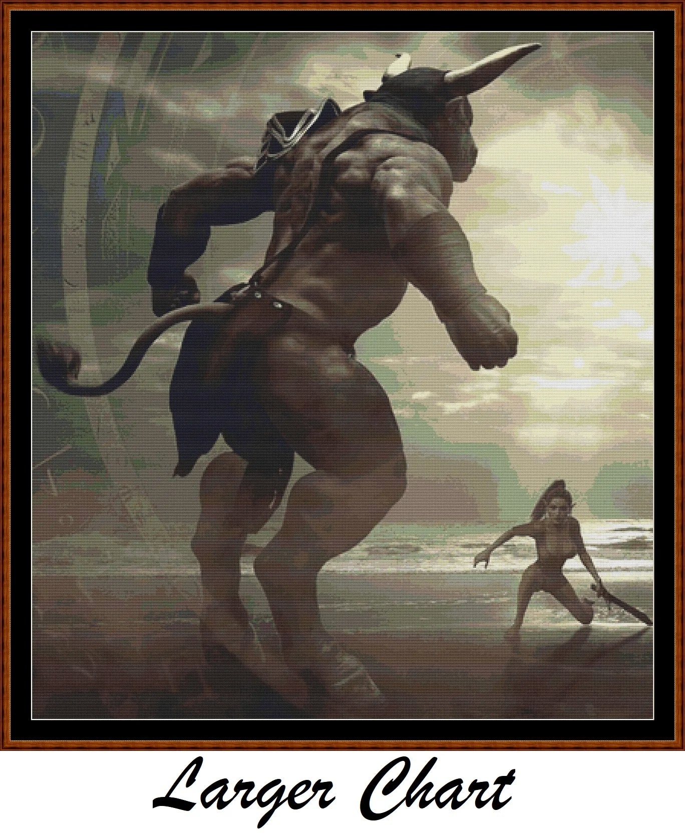 Minotaur cross stitch patterns are expertly created from art by Stefan Keller (Kellepics) under CC0 license