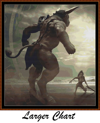 Minotaur cross stitch patterns are expertly created from art by Stefan Keller (Kellepics) under CC0 license