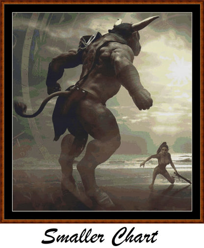 Minotaur cross stitch patterns are expertly created from art by Stefan Keller (Kellepics) under CC0 license