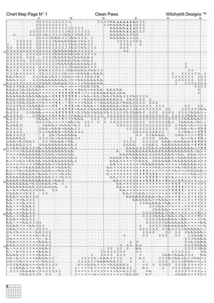 Clean Paws cross stitch patterns are expertly created from art by Gellinger under CC0 license