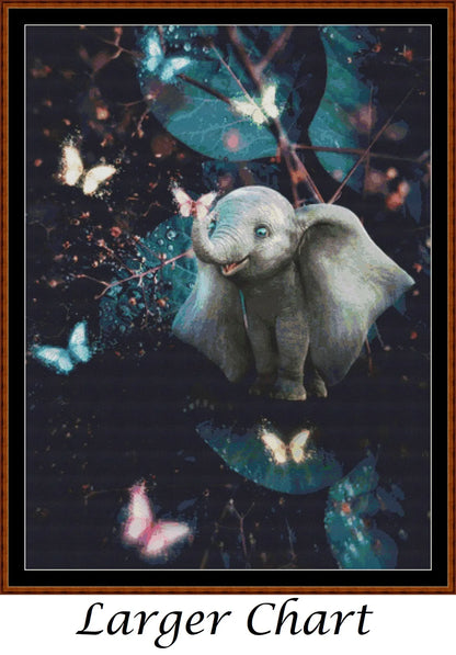 Butterfly Elephant fantasy patterns created from art by Эльвина Якубова (elvina1332) under CC0 license