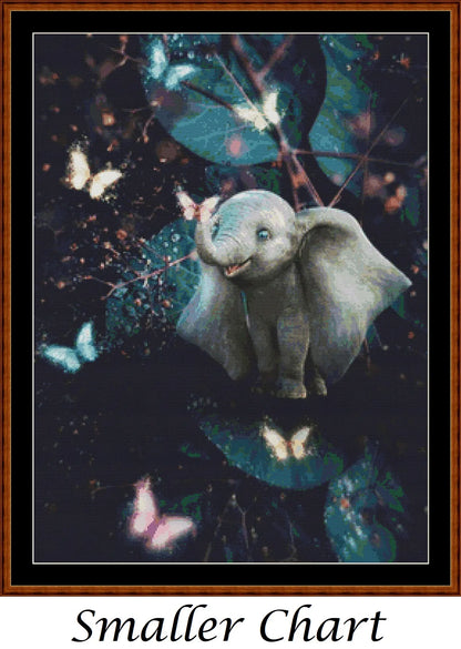 Butterfly Elephant fantasy patterns created from art by Эльвина Якубова (elvina1332) under CC0 license