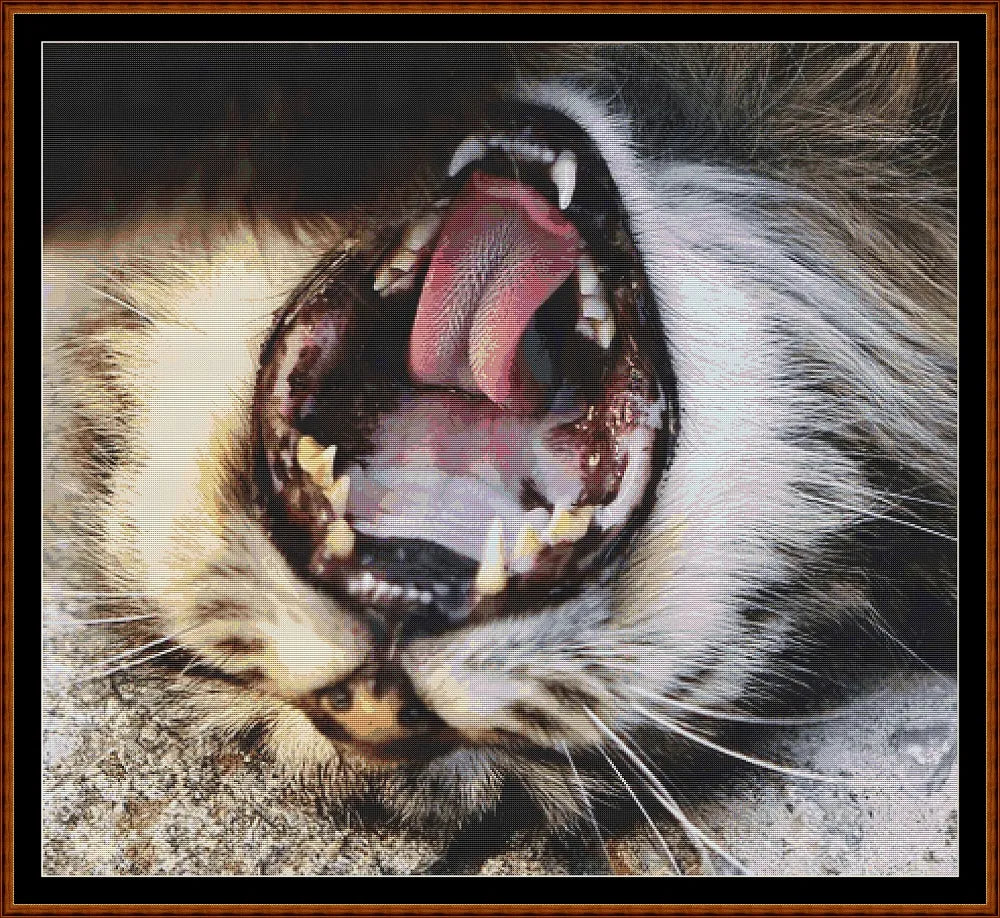 Fierce Kitty cross stitch patterns are expertly created from art by Andreas Glöckner (onkelglocke) under CC0 license
