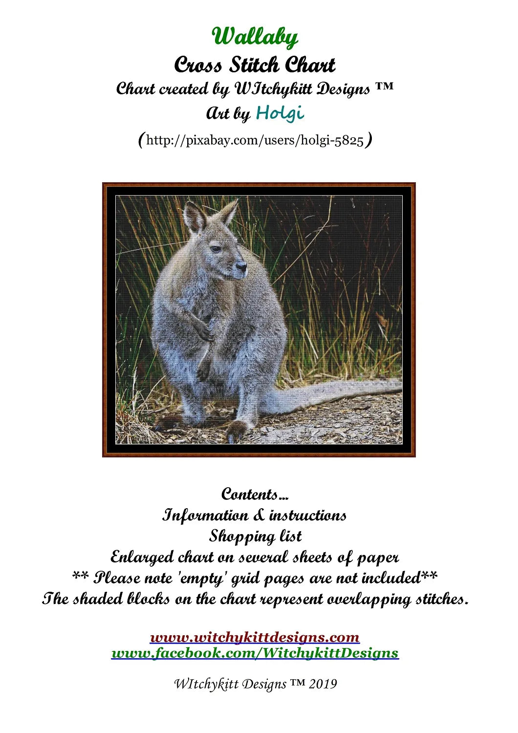 Wallaby patterns created from art by Holger Detje under CC0 license