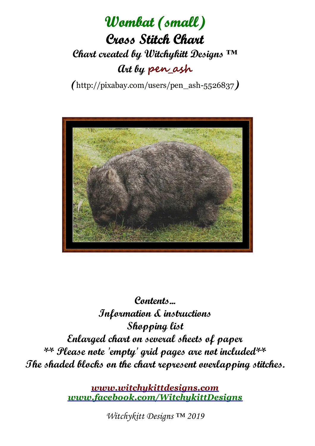 Wombat Leadlight Pattern Wombat – Crafty Patterns