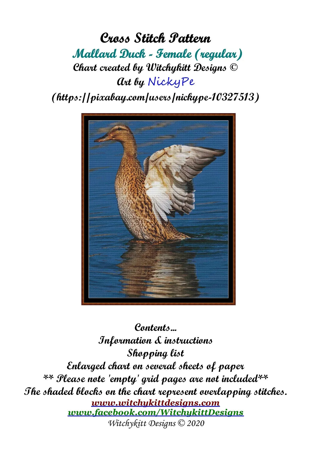 Mallard Duck - Female patterns created from a photo by NickyPe under CC0 license