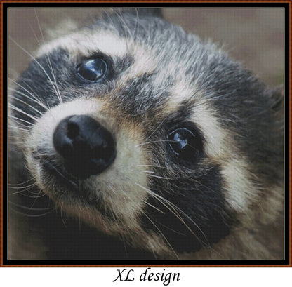 Raccoon cross stitch patterns are expertly created from art by Markus Wagner (Africaandasia) under CC0 license