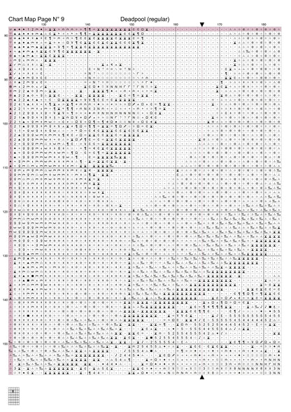 Deadpool cross stitch patterns expertly created by Sam Deadpool is a superhero pattern that comes as a full coverage pattern with no back-stitching. Additionally, Deadpool is available in 3 different design variations - cross stitch regular, regular extra colours & XL And each sale includes both B&W and colour charts