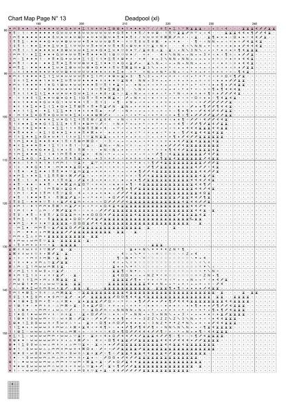 Deadpool cross stitch patterns expertly created by Sam Deadpool is a superhero pattern that comes as a full coverage pattern with no back-stitching. Additionally, Deadpool is available in 3 different design variations - cross stitch regular, regular extra colours & XL And each sale includes both B&W and colour charts