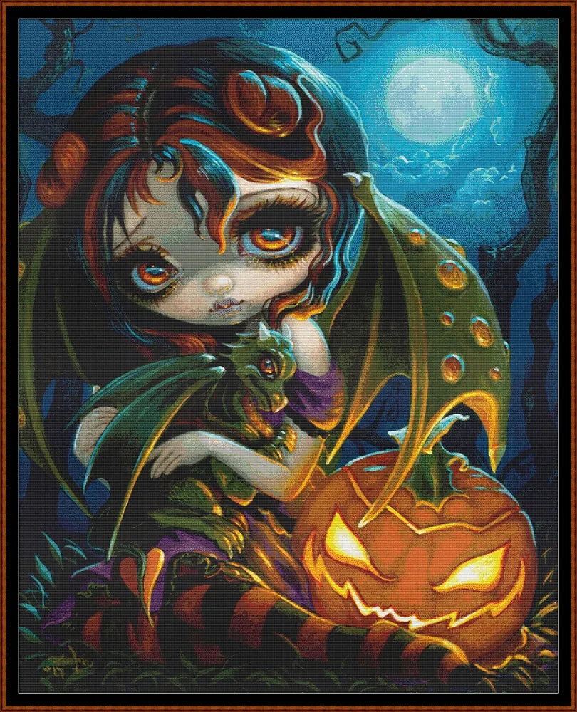 Halloween Dragonling patterns are expertly created from art by Jasmine Beckett-Griffith under Public Domain CC0 license Halloween Dragooning is Strangeling World pattern