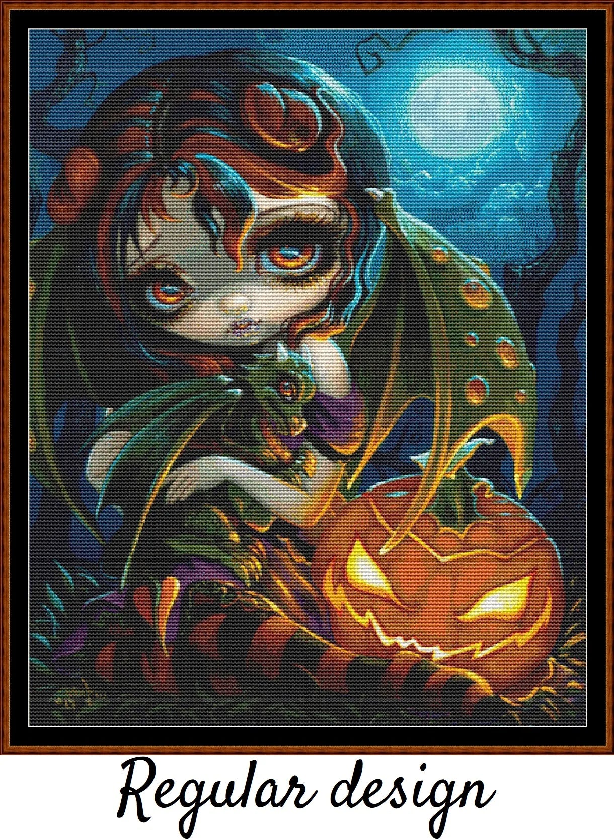 Halloween Dragonling patterns are expertly created from art by Jasmine Beckett-Griffith under Public Domain CC0 license Halloween Dragooning is Strangeling World pattern