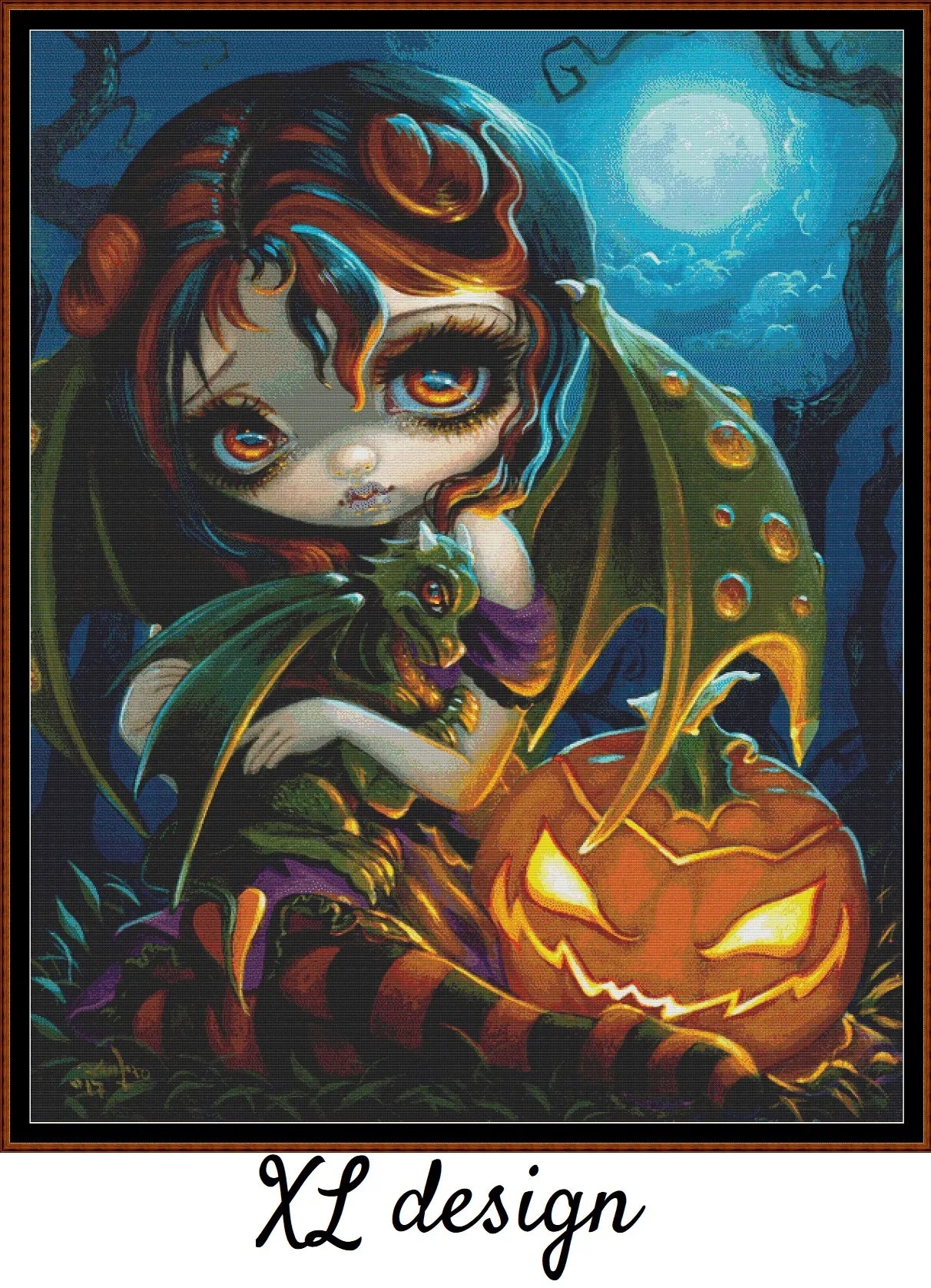 Halloween Dragonling patterns are expertly created from art by Jasmine Beckett-Griffith under Public Domain CC0 license Halloween Dragooning is Strangeling World pattern