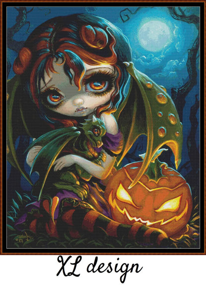 Halloween Dragonling patterns are expertly created from art by Jasmine Beckett-Griffith under Public Domain CC0 license Halloween Dragooning is Strangeling World pattern