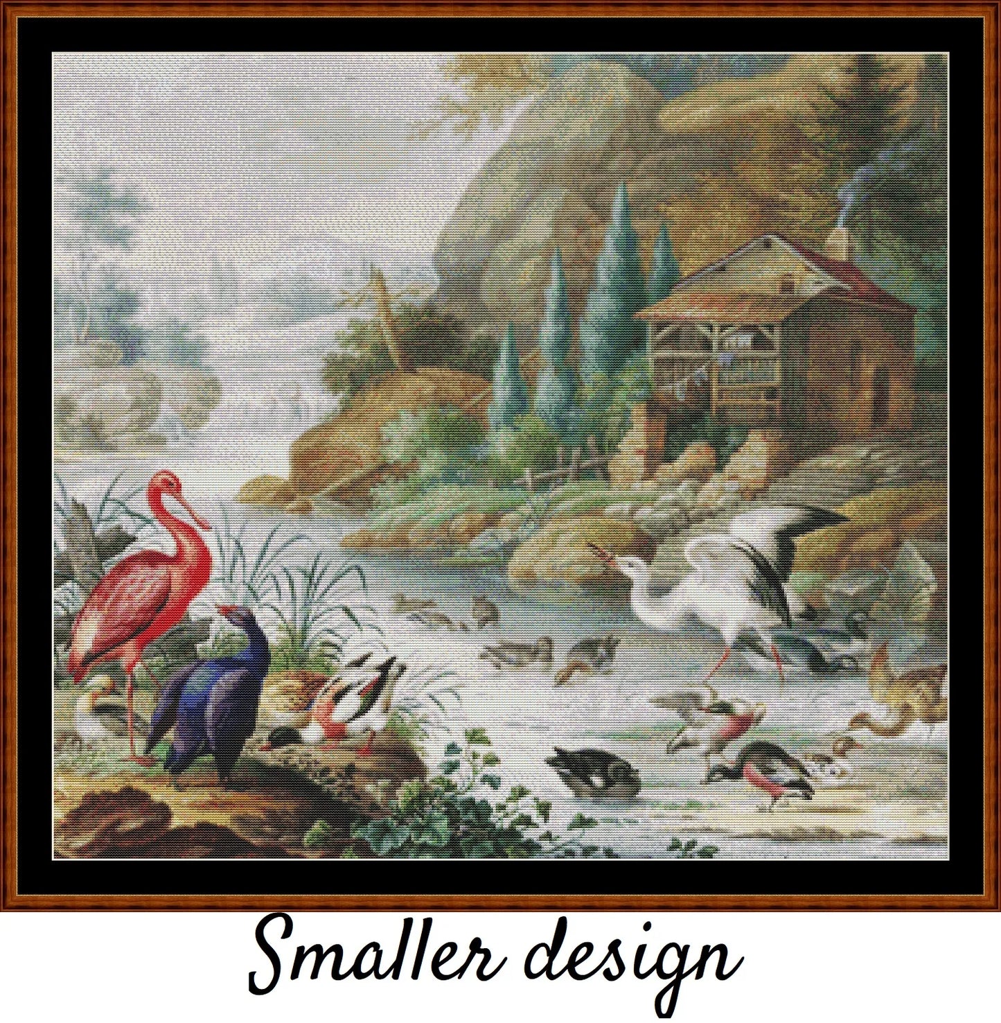 Birds Near A Mountain Stream 