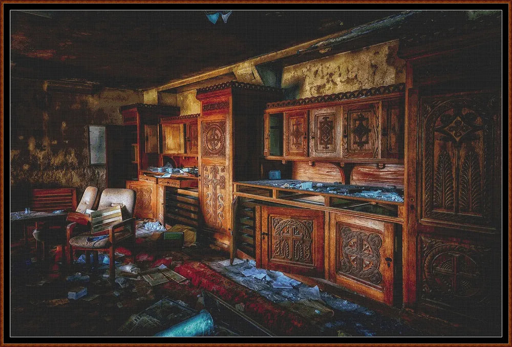 Abandoned Places - The Kitchen patterns are expertly created from art by Peter H (tama66) under Public Domain CC0 license