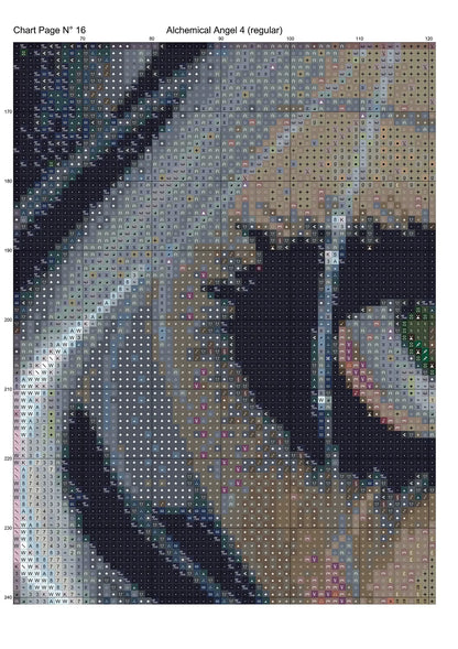 Alchemical Angel 4 patterns are a Stranglins World fantasy witch design expertly created from art by Jasmine Becket-Griffith under Public Domain CC0 license