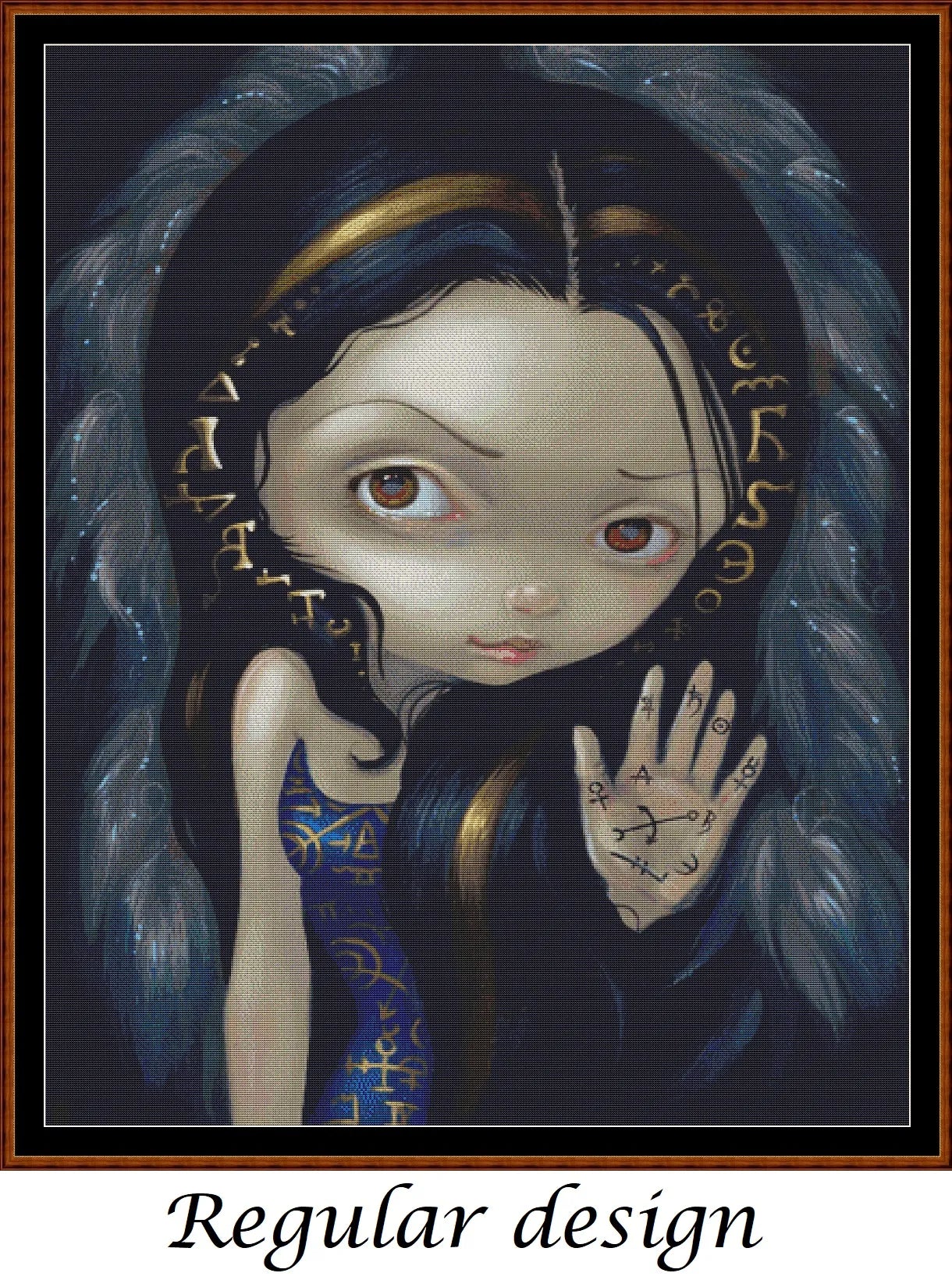 Alchemical Angel 5 patterns are a Stranglins World runic witch design expertly created from art by Jasmine Becket-Griffith under Public Domain CC0 license