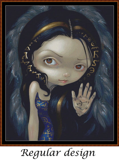 Alchemical Angel 5 patterns are a Stranglins World runic witch design expertly created from art by Jasmine Becket-Griffith under Public Domain CC0 license