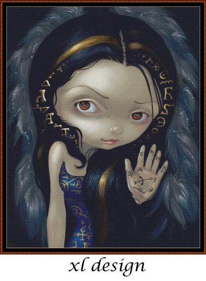 Alchemical Angel 5 patterns are a Stranglins World runic witch design expertly created from art by Jasmine Becket-Griffith under Public Domain CC0 license