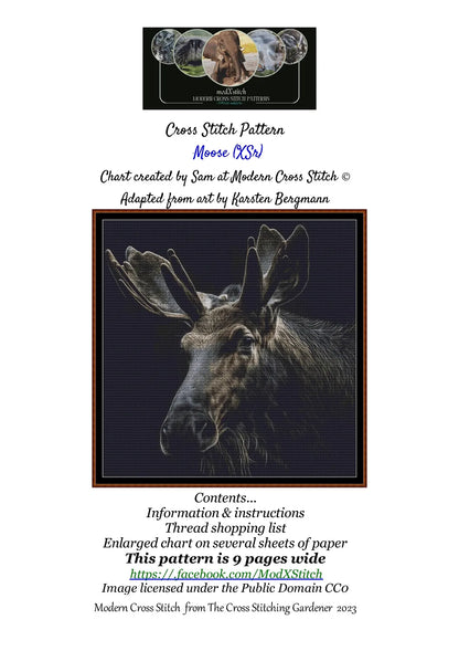 Moose patterns are expertly created from art by Karsten Bergmann under Public Domain CC0 license