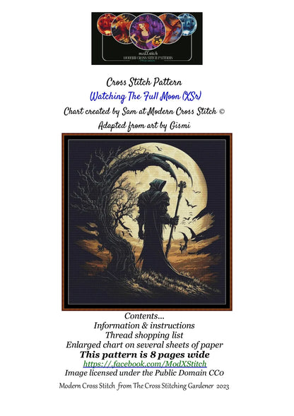 Watching The Full Moon patterns are expertly created from art by Gismi under Public Domain CC0 license